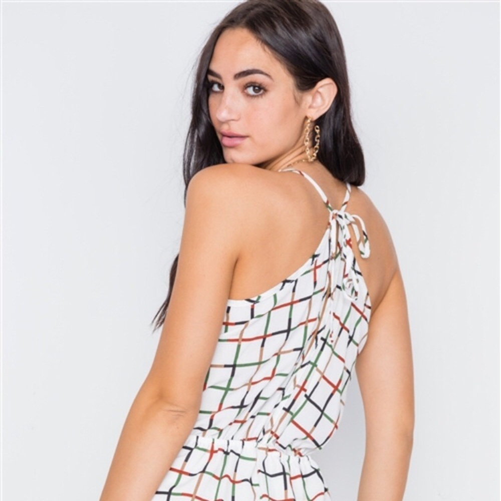 ROMPER GEO PRINT TIE-FRONT - Picture 5 of 6